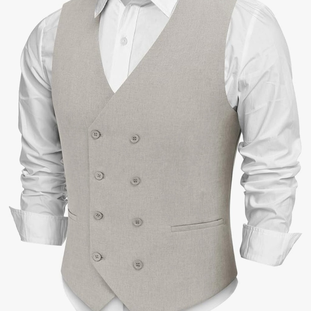Men's Classic Gray Double-Breasted Vest